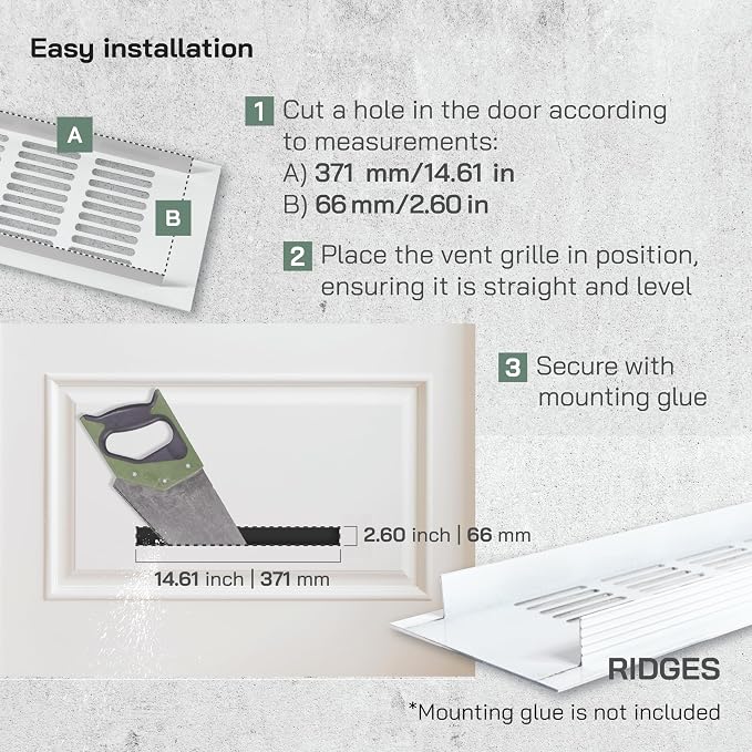 Vent Systems 15.75 x 3.15 Rectangular Door Vent - Image 4