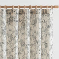 jinchan Floral Curtains 84 Inches Long Black Flower Linen Farmhouse Curtain by JINCHAN