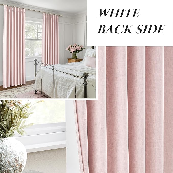 Baby Pink Blackout 102 Inch Long Curtains - Image 5