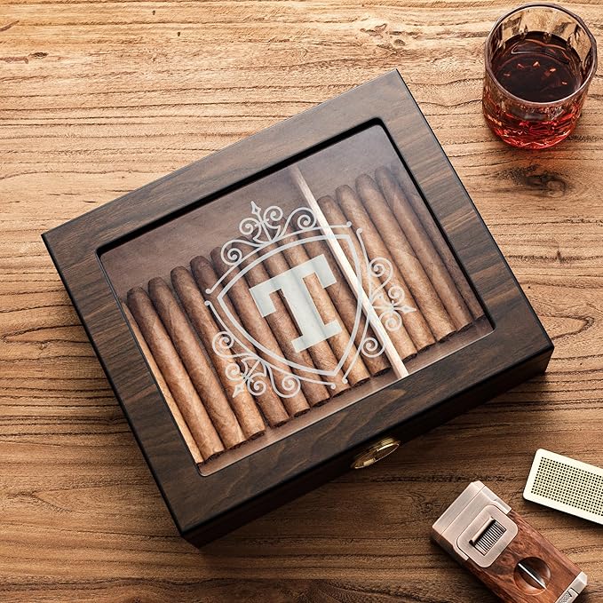 Woodronic Monogrammed Cigar Humidor, Custom Cigar Case - Image 8