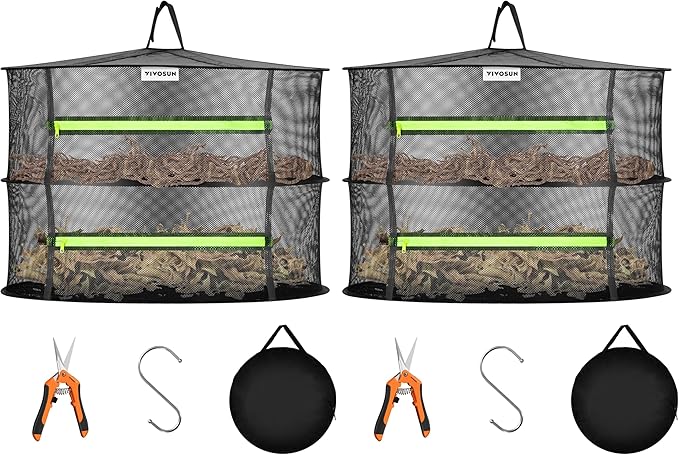 VIVOSUN 2-Layer Mesh Drying Rack Hanging Design by VIVOSUN