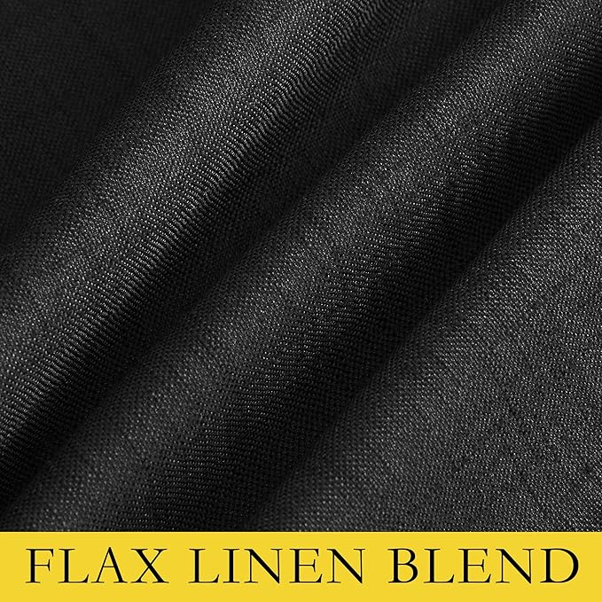 NICETOWN Black Out Linen Curtains, Complete Blackout Shades - Image 8