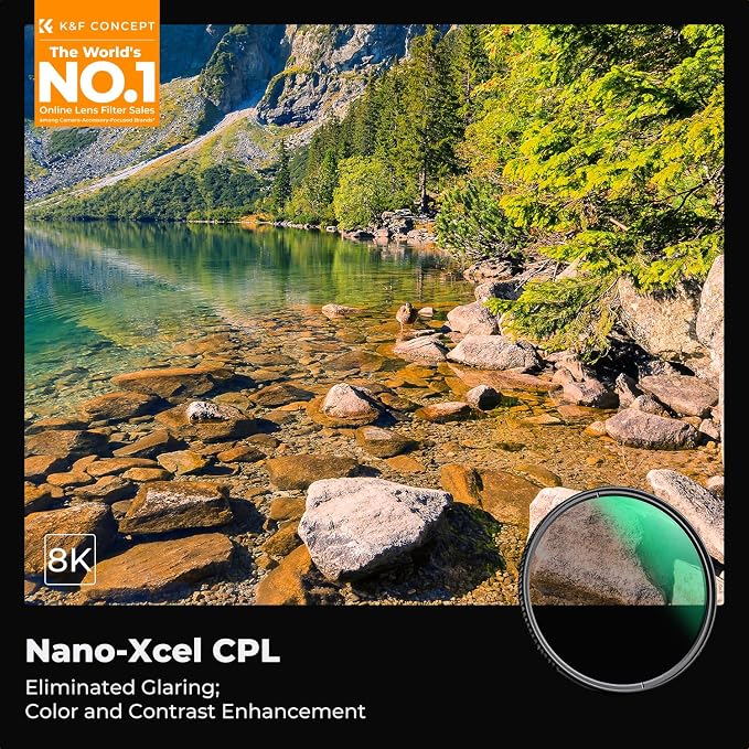 K&F CONCEPT 82mm Circular Polarizer Lens Filter - Image 2