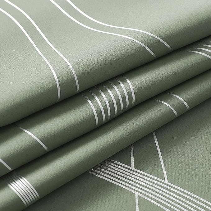 NICETOWN 100% Blackout Greyish Green Blackout Curtain Panels - Image 5