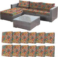 12Pcs Stretch Patio Cushion Cover, Bohemian Colored Geometric Pattern Couch by CALBODE