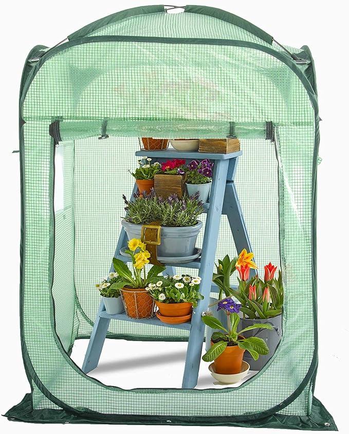 Porayhut Pop Up Greenhouse Tent, Portable X-Large Walk-in Flower House by porayhut