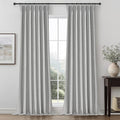 Pinch Pleated Light Grey Floor to Ceiling Curtains 102 Inch Long by QJMYDECO