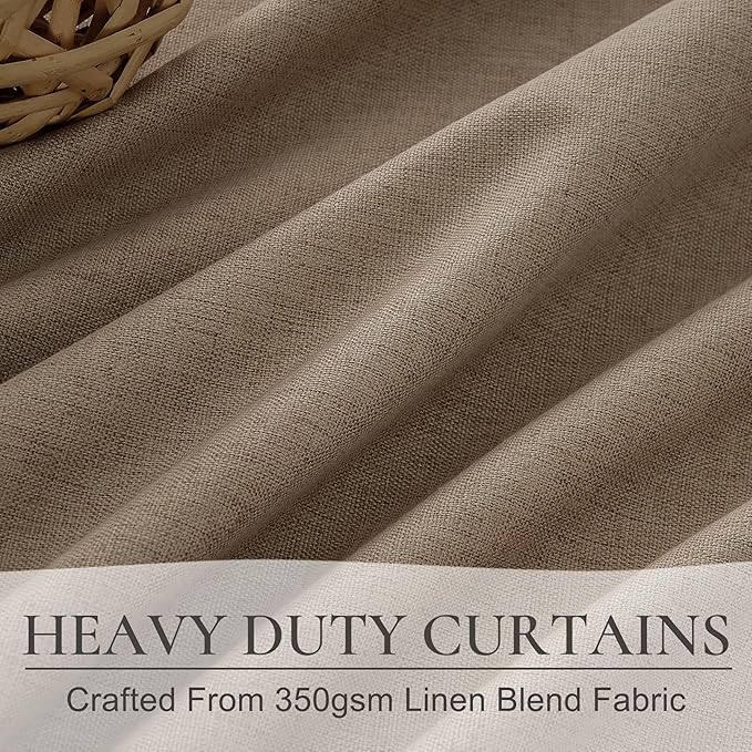 RustBrown Black Out 96 Inch Long Boho Curtains 2 Panel Set, Farmhouse Curtains - Image 4