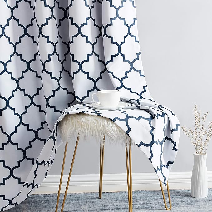 HLC.ME Lattice Print Blackout Curtains Sets - Image 5