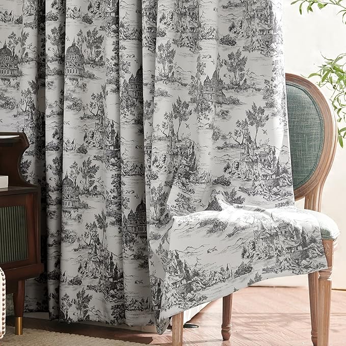 jinchan 95% Blackout Toile Curtains - Image 8