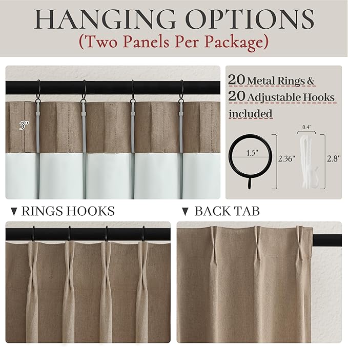 Pinch Pleated Blackout Curtains 60 Inches Wide - Image 4