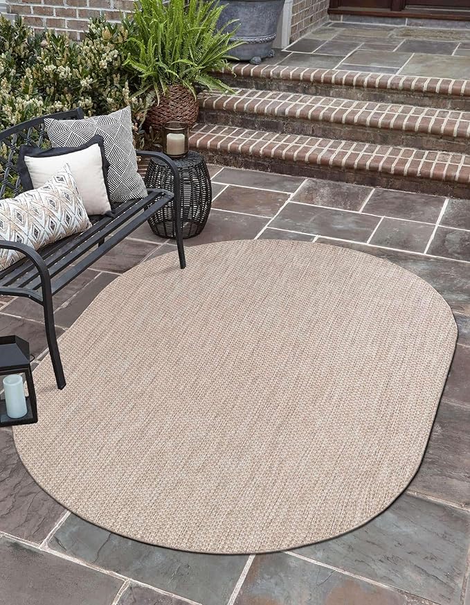 Unique Loom Outdoor Solid Collection Area Rug - Image 4