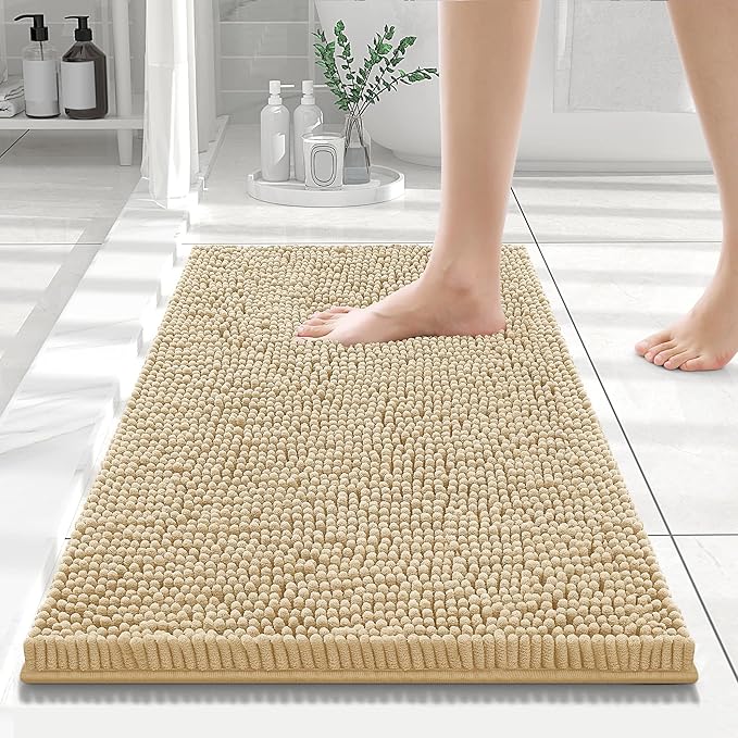 Smiry Luxury Chenille Bathroom Rugs 24x16, Extra Soft and Absorbent Shaggy Bath by Smiry