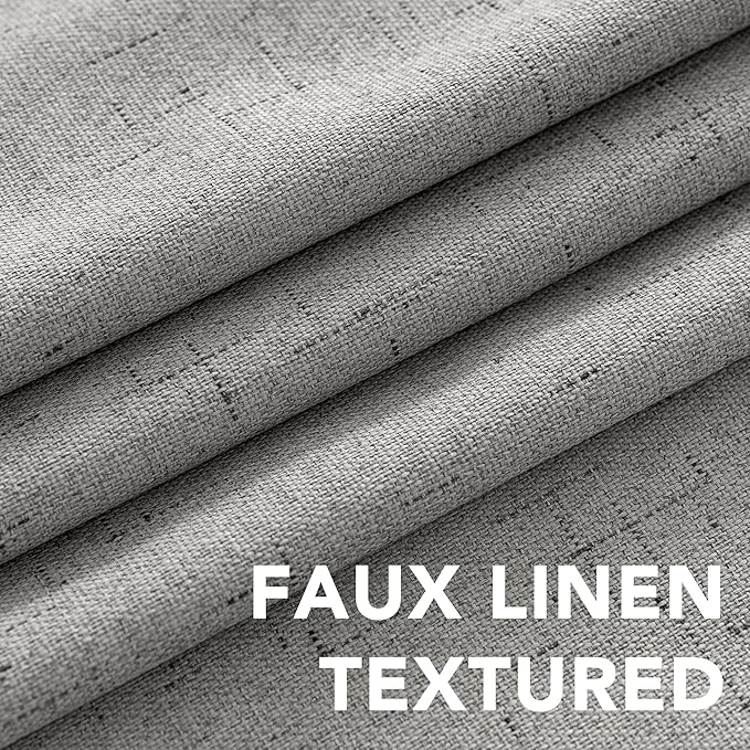 H.VERSAILTEX Linen Blackout Curtains 45 Inches Long 100% Blackout Thermal - Image 4