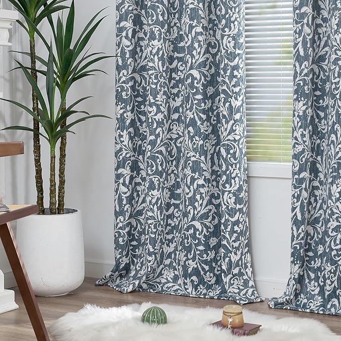 Vangao Blue 100% Blackout Curtains 96 Inches Long - Image 2