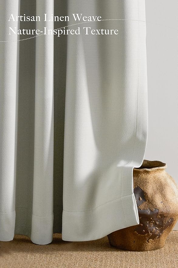 NICETOWN Linen Curtains for Bedroom 84 inches Long, Thermal Faux Linen Drapes - Image 7