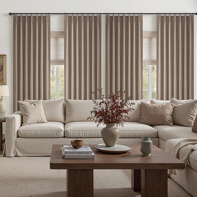 Dark Flax Primitive Curtain 108 Inch Long 2 Panels Burg, Chocolate Pinch - Image 6