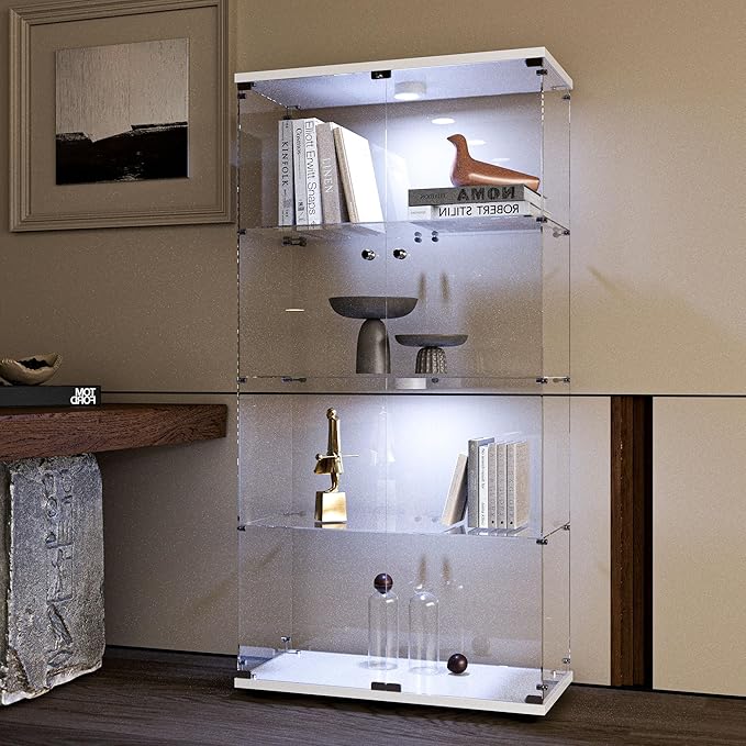 Yoluckea 4-Tier Glass Display Cabinet - Image 6