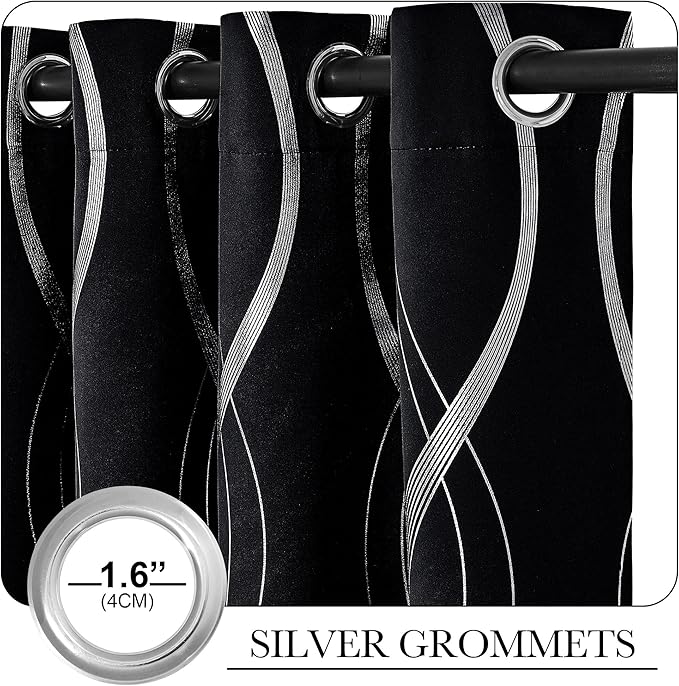 NICETOWN Black Out Curtains for Small Window, 2 Panels, 34 inches Wide by 45 - Image 3