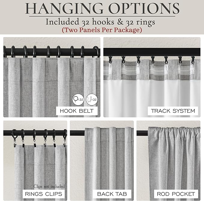 102 Inch Long Gray Blackout Curtains - Image 5