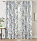 DriftAway Linen Printed Blackout Curtains Tree Branch Pattern Double Layer 90 by DriftAway