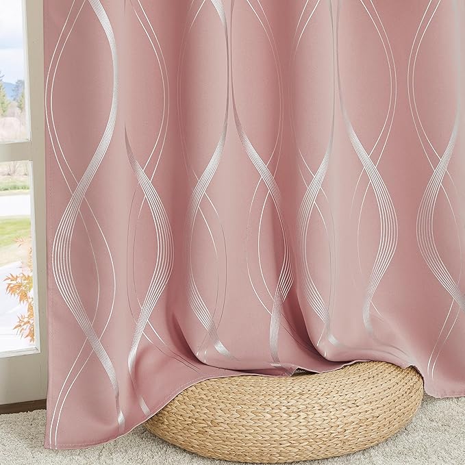 NICETOWN 100% Blackout Pink Curtains - Image 7