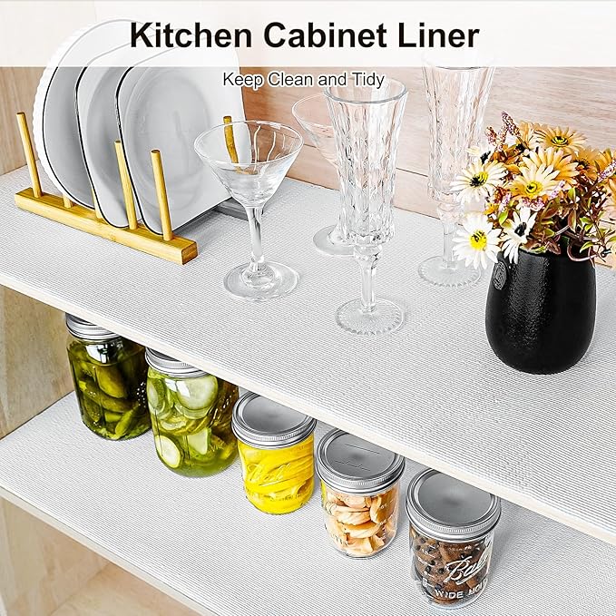Drawer and Shelf Liner for Kitchen Cabinet, Non-Adhesive Cabinet Liner 12in x - Image 5
