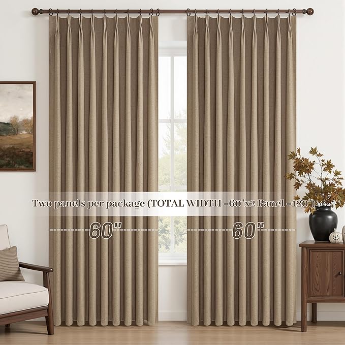 Pinch Pleated Blackout Curtains 60 Inches Wide - Image 8