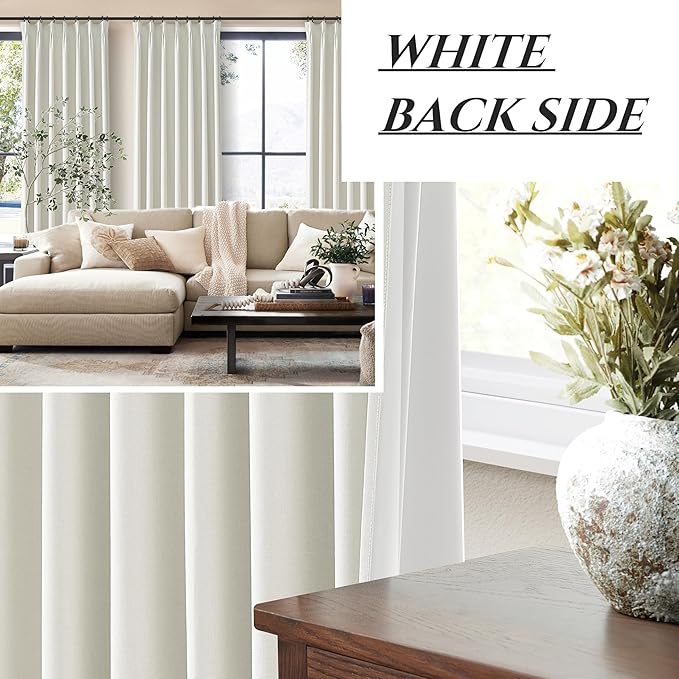 Elegant Curtains for Living Room 102 Inch Long, Linen Pinch Pleated 100% - Image 6