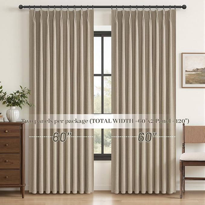 Pinch Pleated Blackout Curtains 60 Inches Wide - Image 8