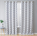 HLC.ME Lattice Print Decorative Extra Long Blackout Curtains 108 inch by HomeLinenCollections