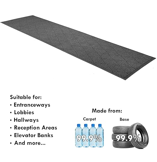 Guardian EcoGuard Diamond Indoor Wiper Floor Mat, Recycled Plactic and Rubber - Image 3