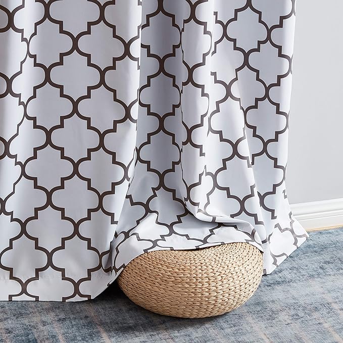HLC.ME Lattice White and Grey Curtains - Image 6