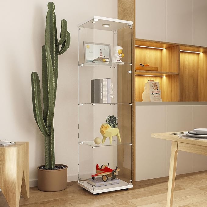 Yoluckea 4 Tiers Glass Display Cabinet by Yoluckea