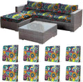 8Pcs Stretch Patio Cushion Cover, Boho Floral Couch & Sofa Slipcovers by CALBODE