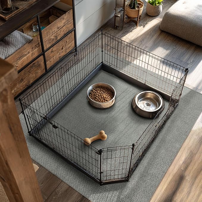 Mohawk Home Pet Play Pen Moisture Barrier Mat Utility Solid Gray 8' X 10' Other by MohawkHome