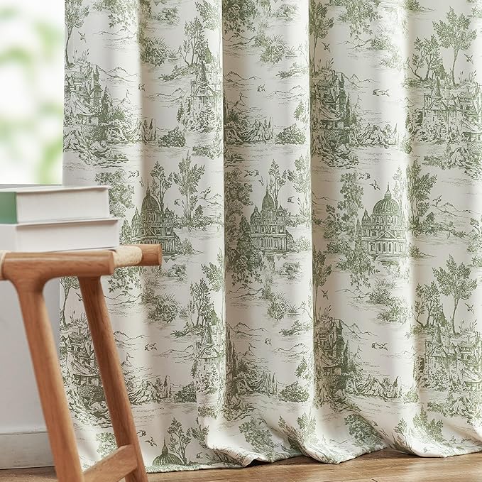 jinchan 95% Blackout Toile Curtains - Image 7