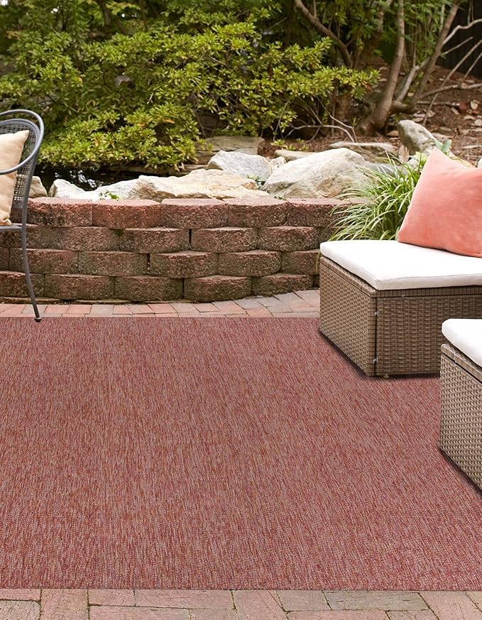 Unique Loom Collection Casual Transitional Solid Heathered Indoor/Outdoor - Image 3