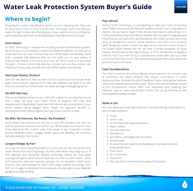 YoLink Water Leak Sensor 2, 1/4 Mile World's Longest Range Smart Home Water - Image 3