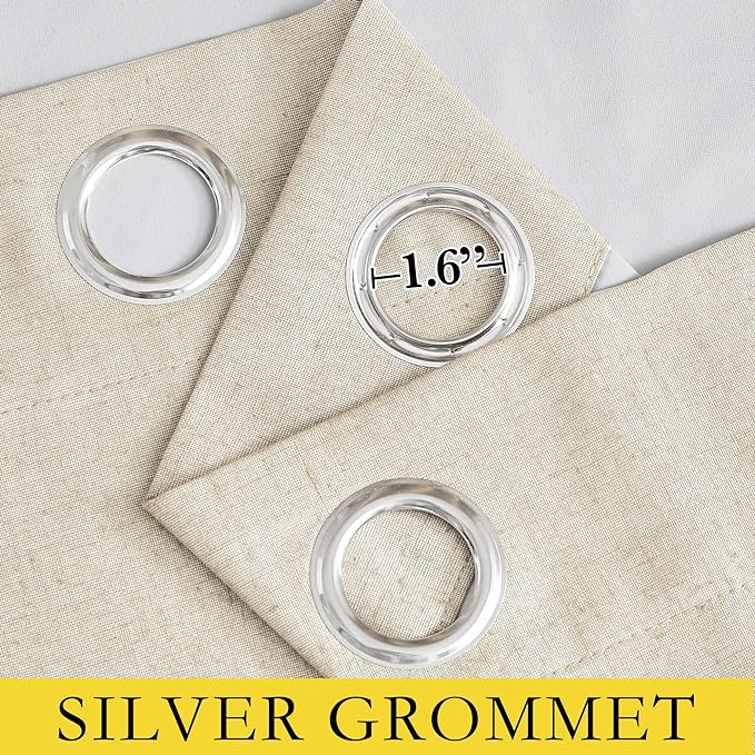 NICETOWN 100% Absolutely Blackout Linen Curtains - Image 6