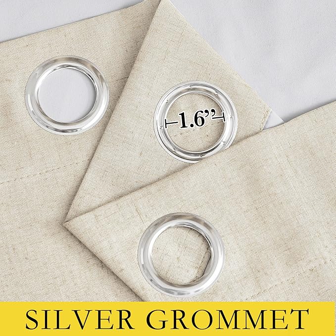 NICETOWN 100% Absolutely Blackout Linen Curtains - Image 6