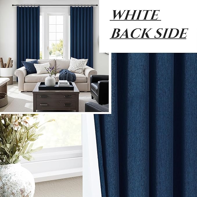 Navy Blue Blackout Curtains 90 Inch Length - Image 7