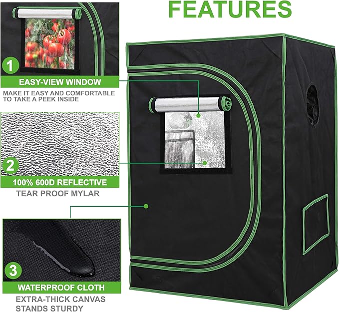 JungleA 2x2 Small Grow Tent, High Reflective Mylar Hydroponic Growing System - Image 4