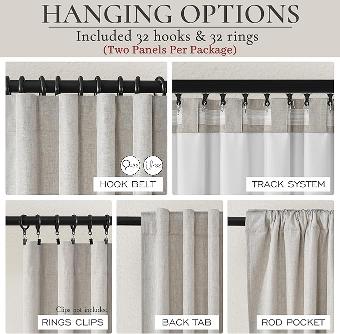 Light Brown Linen Floor to Ceiling Pleated Curtains - Image 4