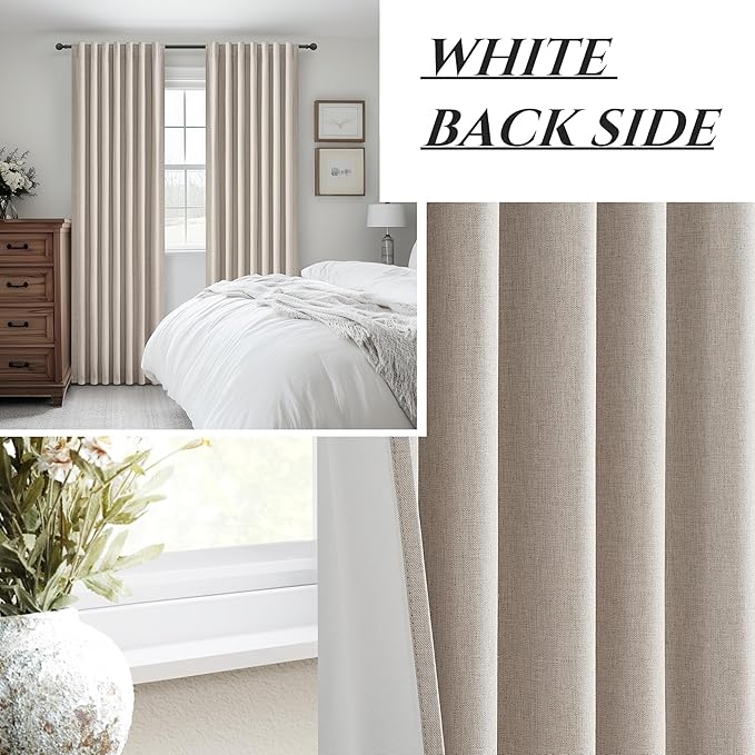 Full Blackout Taupe 102 Inch Long Curtains - Image 6