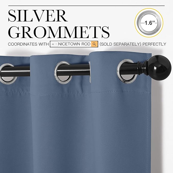 NICETOWN Home Fashion Thermal Insulated Solid Grommet Blackout Window Treatment - Image 3