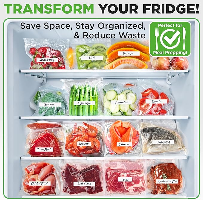 NutriChef Vacuum Sealer Bags 8x50 Rolls 2 pack Compatible - Image 7