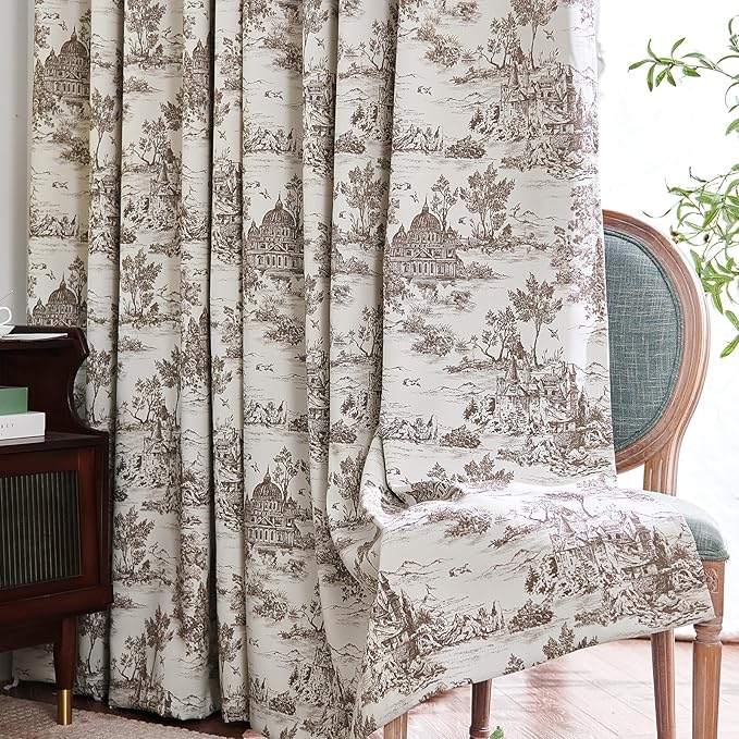 jinchan 95% Blackout Toile Curtains - Image 8
