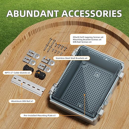 Joinfworld Outdoor WiFi Enclosure Weatherproof Locking Outdoor WiFi Box Plastic - Image 2