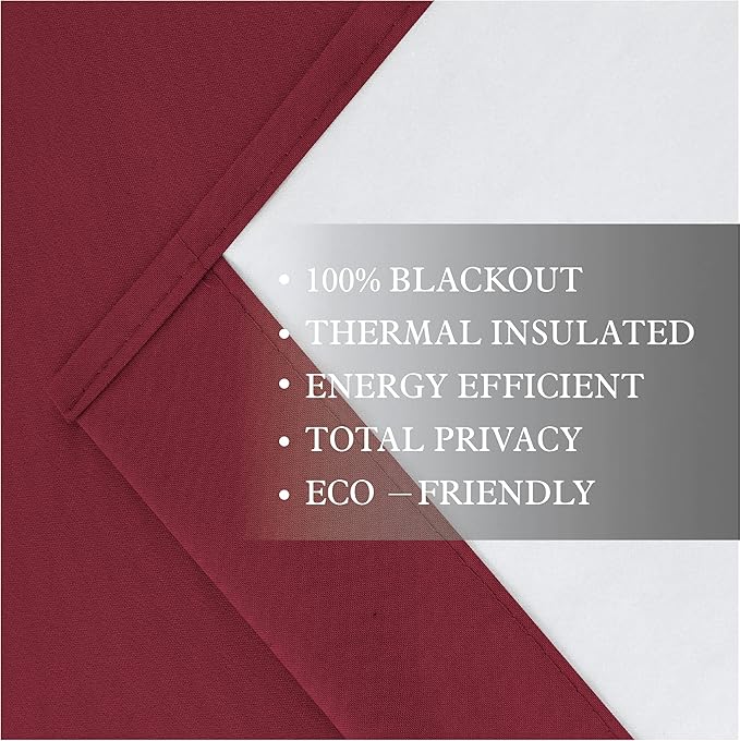 Easy Home 2 Panels Blackout Tier Curtain - Image 5